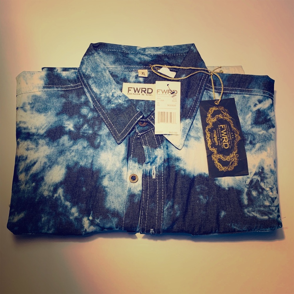 Denim Shirt Unique FWRD Denim&Co Mens XL Vintage